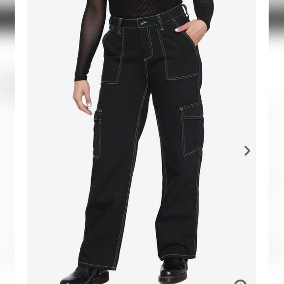 HT Hot Topic Black Carpenter Cargo Pants Jeans 11 W 32 L 31 (5E) - Picture 9 of 11